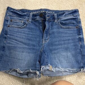 American Eagle Outfitters Women's Distressed Blue Jean Shorts